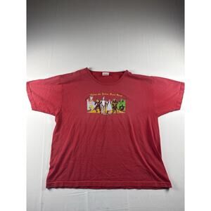 Wizard of Oz T-Shirt Red Graphic Follow Yellow Brick Road Tee XL